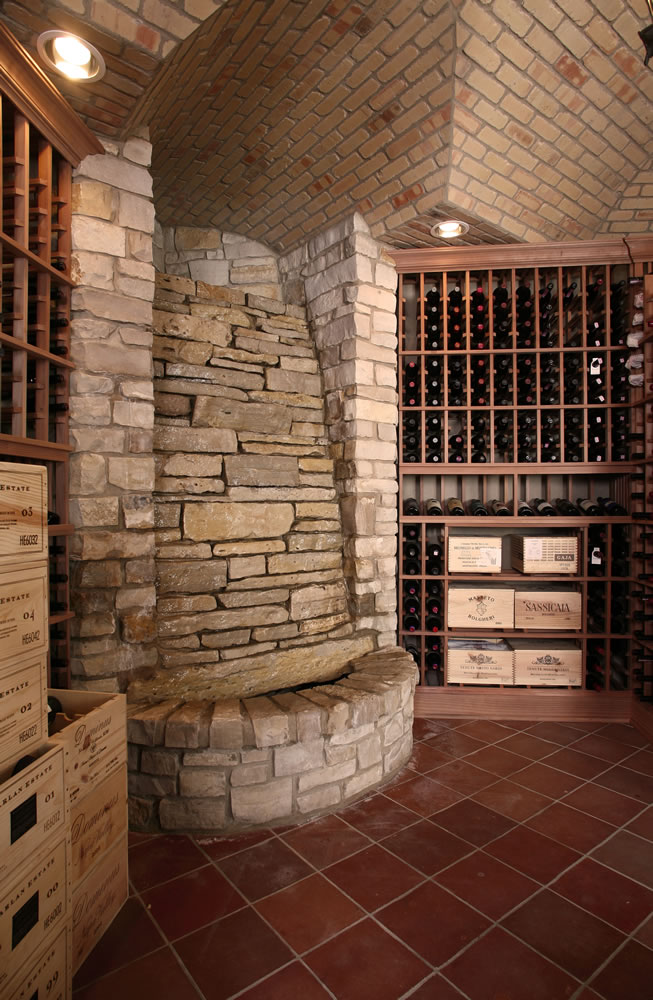 waterfall in wine cellar for humidity
